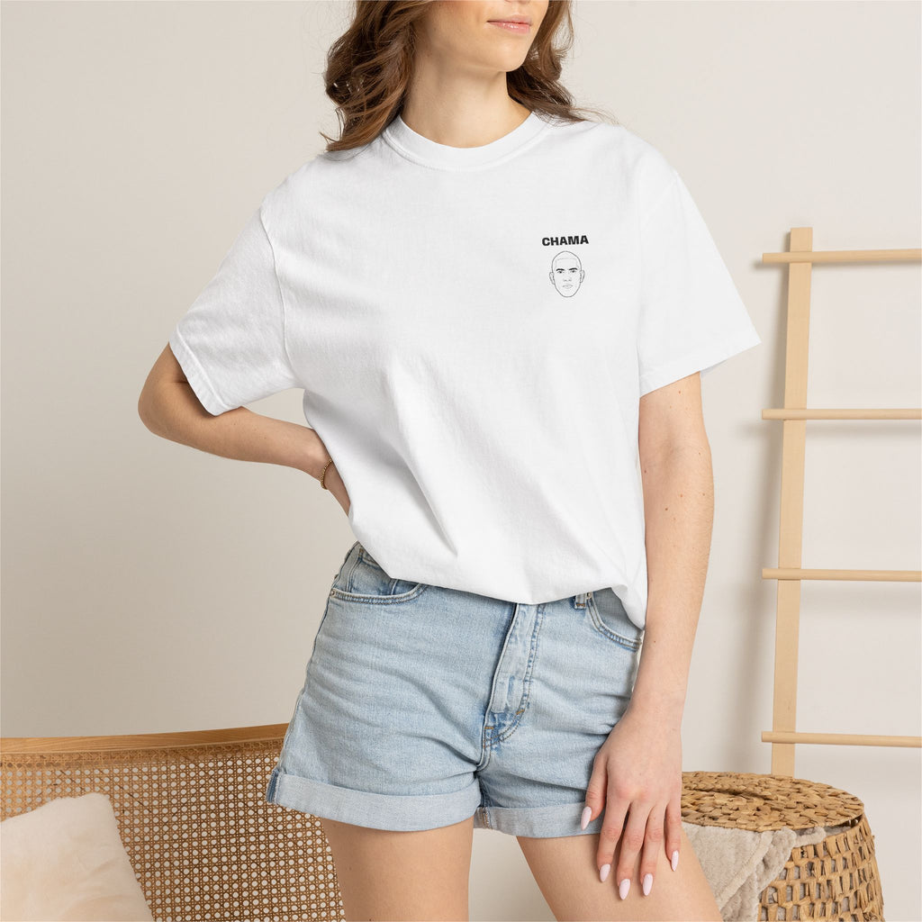 Alex Pereira Chama Stylish Slogan Embroidered Print T-Shirt Unisex | Minimal Line Art, Tee