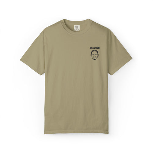Max Holloway Blessed Stylish Slogan Embroidered Print T-Shirt Unisex | Minimal Line Art, Tee